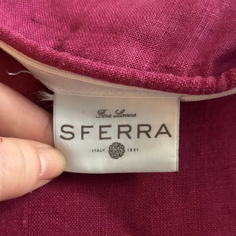 SFERRA Deep Raspberry Linen Pillow Case Cover set of 2